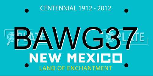 BAWG37 New Mexico License Plate