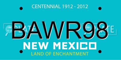 BAWR98 New Mexico License Plate