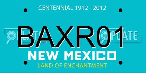 BAXR01 New Mexico License Plate