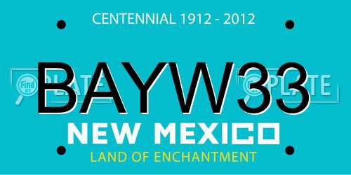 BAYW33 New Mexico License Plate