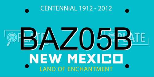 BAZ05B New Mexico License Plate
