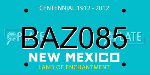 BAZ085 New Mexico License Plate