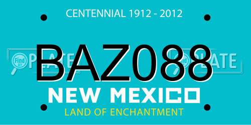 BAZ088 New Mexico License Plate