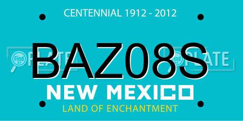 BAZ08S New Mexico License Plate