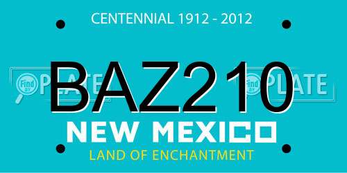 BAZ210 New Mexico License Plate