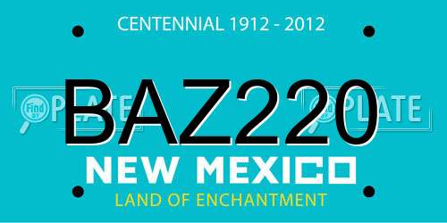 BAZ220 New Mexico License Plate