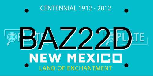 BAZ22D New Mexico License Plate