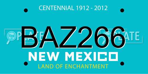 BAZ266 New Mexico License Plate