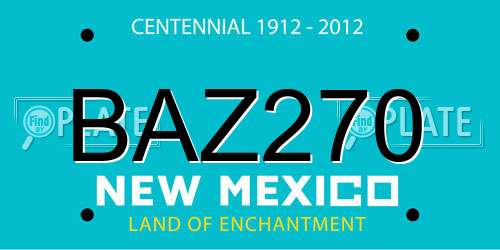 BAZ270 New Mexico License Plate