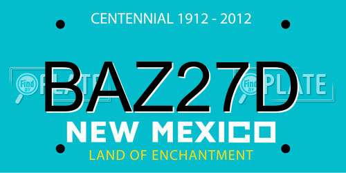 BAZ27D New Mexico License Plate