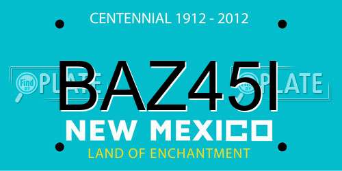 BAZ45I New Mexico License Plate