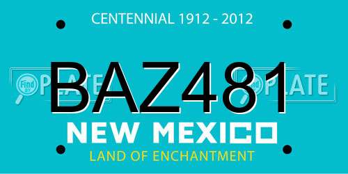 BAZ481 New Mexico License Plate