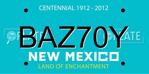 BAZ70Y New Mexico License Plate