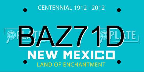 BAZ71D New Mexico License Plate