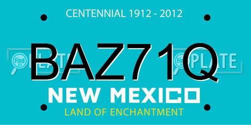 BAZ71Q New Mexico License Plate