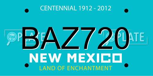 BAZ720 New Mexico License Plate