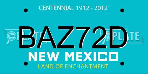 BAZ72D New Mexico License Plate