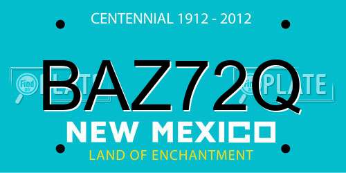 BAZ72Q New Mexico License Plate