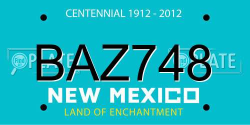 BAZ748 New Mexico License Plate