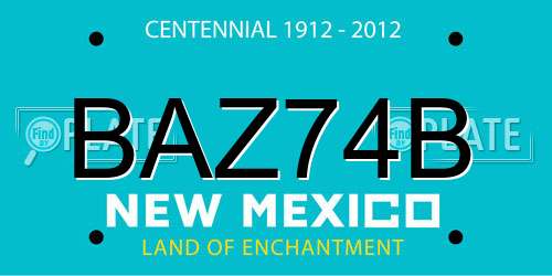 BAZ74B New Mexico License Plate