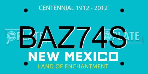 BAZ74S New Mexico License Plate