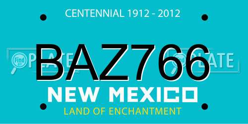 BAZ766 New Mexico License Plate