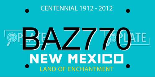 BAZ770 New Mexico License Plate