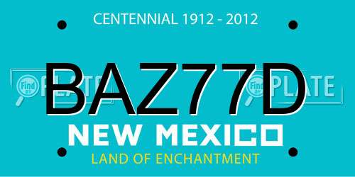 BAZ77D New Mexico License Plate