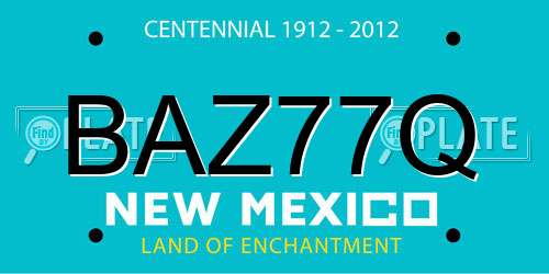 BAZ77Q New Mexico License Plate
