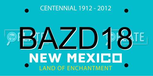 BAZD18 New Mexico License Plate