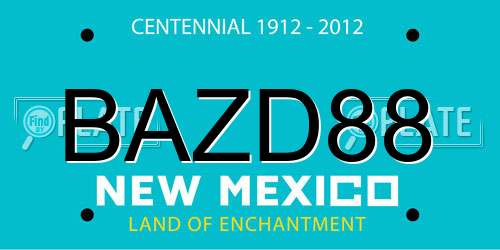 BAZD88 New Mexico License Plate