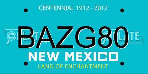 BAZG80 New Mexico License Plate