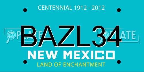BAZL34 New Mexico License Plate