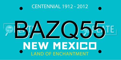 BAZQ55 New Mexico License Plate