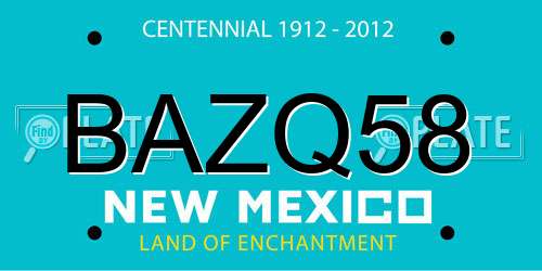BAZQ58 New Mexico License Plate