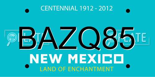 BAZQ85 New Mexico License Plate