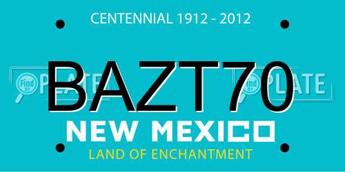 BAZT70 New Mexico License Plate