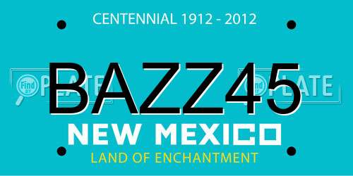 BAZZ45 New Mexico License Plate