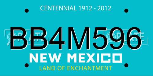 BB4M596 New Mexico License Plate