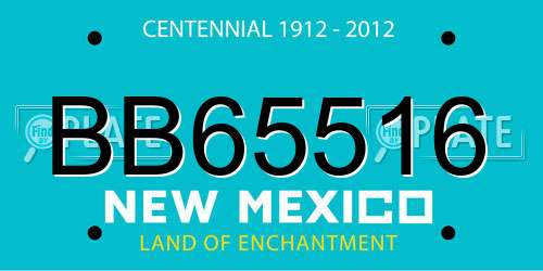 BB65516 New Mexico License Plate