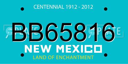 BB65816 New Mexico License Plate