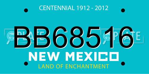 BB68516 New Mexico License Plate