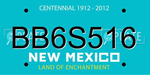 BB6S516 New Mexico License Plate