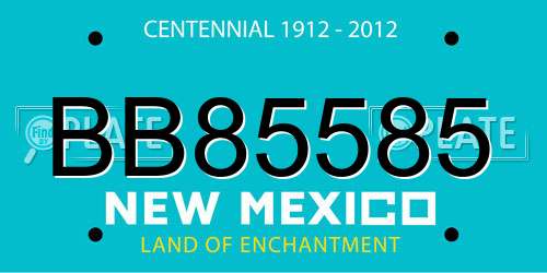 BB85585 New Mexico License Plate