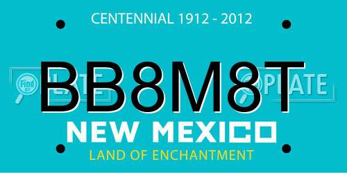 BB8M8T New Mexico License Plate