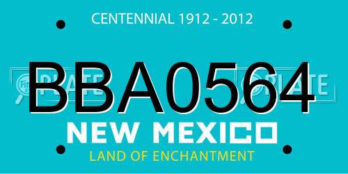 BBA0564 New Mexico License Plate