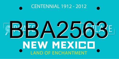 BBA2563 New Mexico License Plate