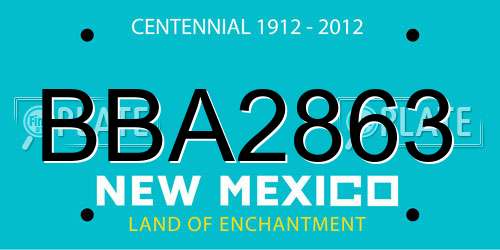 BBA2863 New Mexico License Plate
