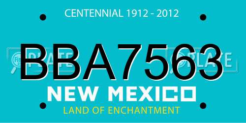 BBA7563 New Mexico License Plate