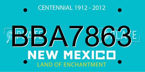 BBA7863 New Mexico License Plate